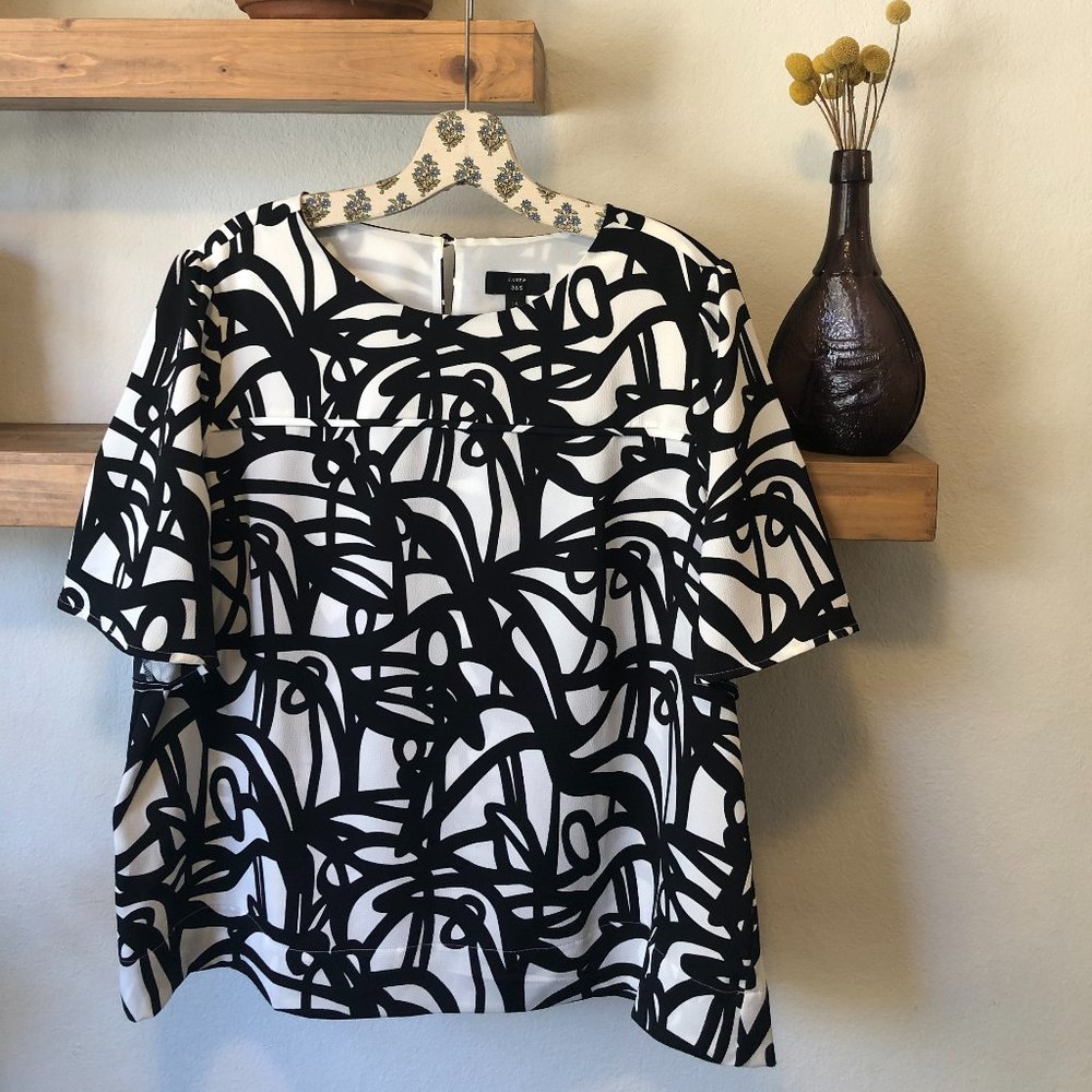 J Crew Graphic Blouse